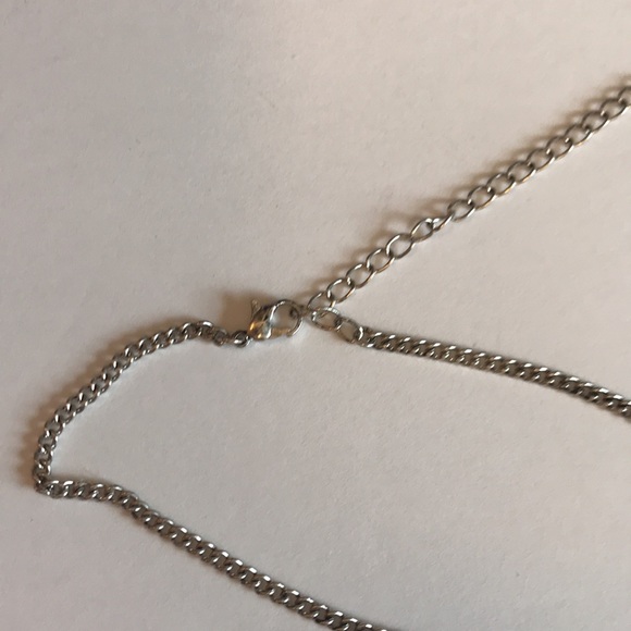 Pink Rhinestone Necklace Silvertone Chunky - Picture 3 of 6